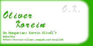 oliver korein business card